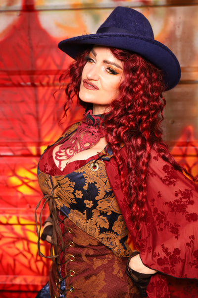 16. Cropped Marie Overbust in Midnight Box - The Sensual Solstice Collection