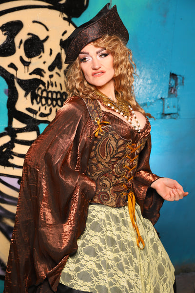 Maiden Bodice in Privateer Paisley - The Davy Jones Collection