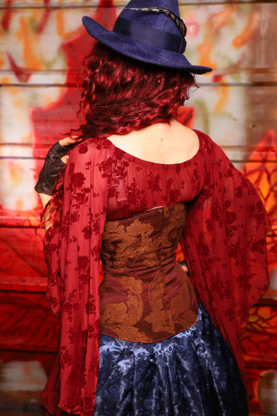 28. Wench Underbust Corset in Rustic Foliage Tapestry - The Sensual Solstice Collection
