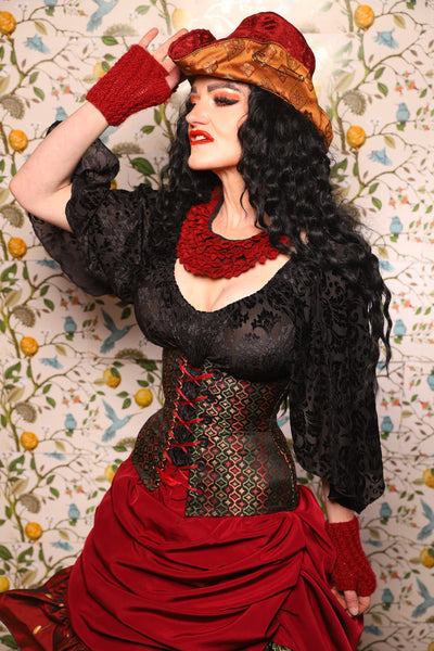 Cowboy Hat in Crimson Diamond Upholstery - The Wandering Minstrel Collection