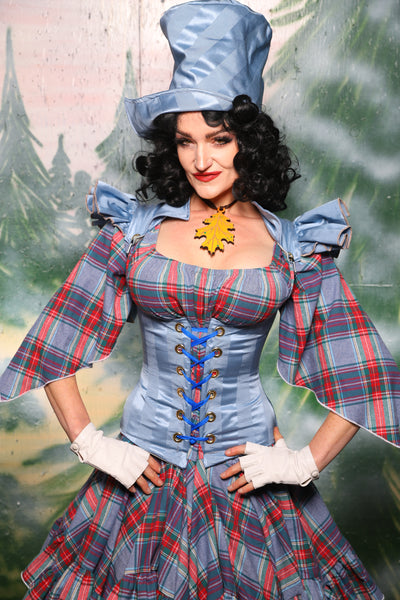 Petite Vixen Corset in Powder Blue Matte and Satin Stripe - Day 8 of 12 Days of Christmas