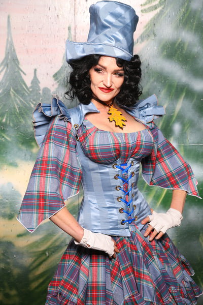 Petite Vixen Corset in Powder Blue Matte and Satin Stripe - Day 8 of 12 Days of Christmas