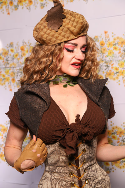17. Cropped Lapel Vest In Barkcloth - The Leave It To Beaver Collection