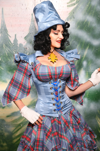 Petite Vixen Corset in Powder Blue Matte and Satin Stripe - Day 8 of 12 Days of Christmas