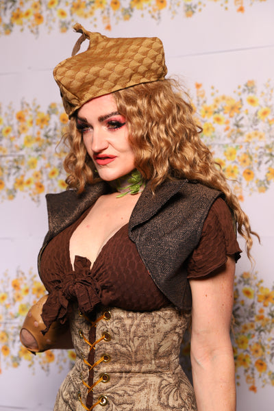 17. Cropped Lapel Vest In Barkcloth - The Leave It To Beaver Collection
