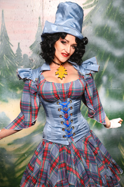 Petite Vixen Corset in Powder Blue Matte and Satin Stripe - Day 8 of 12 Days of Christmas