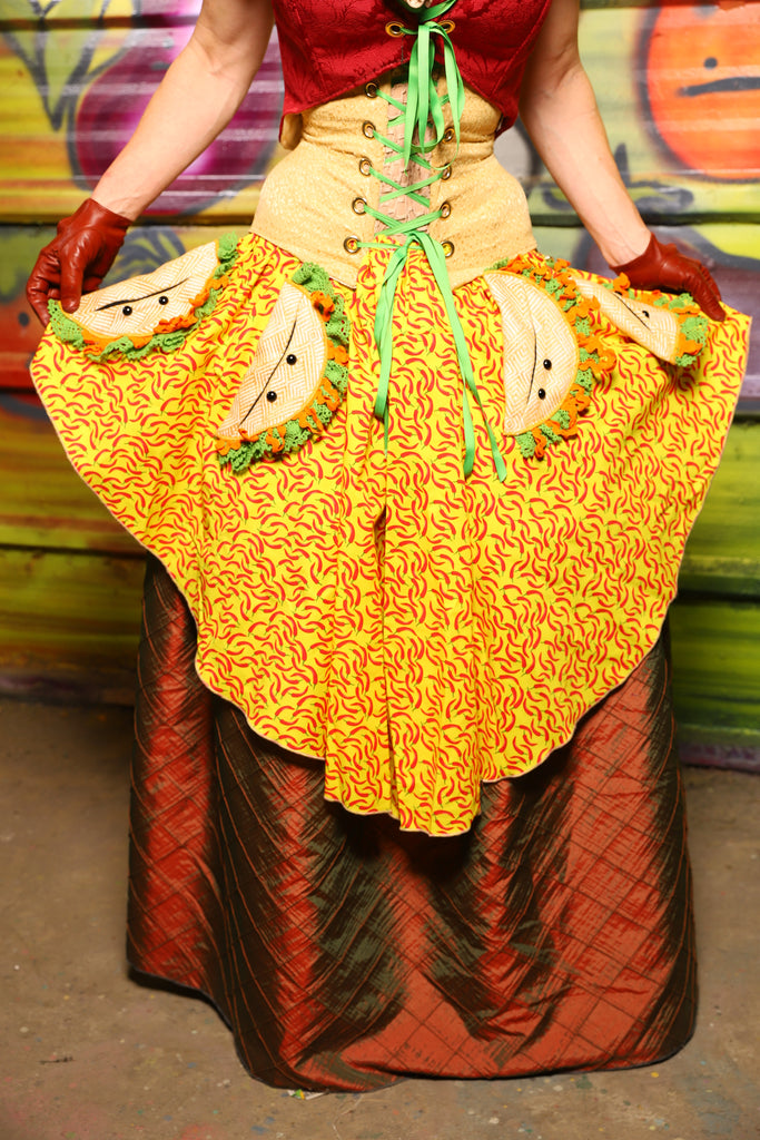Mini Crescent Skirt in Red Hot Chili Peppers - "Taco Monday! Celebrating 22 Years of Damsel"
