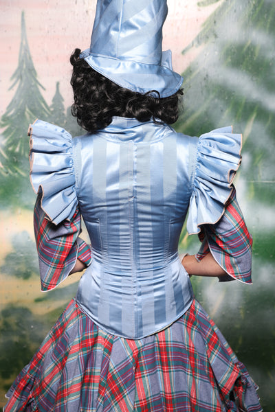 Petite Vixen Corset in Powder Blue Matte and Satin Stripe - Day 8 of 12 Days of Christmas