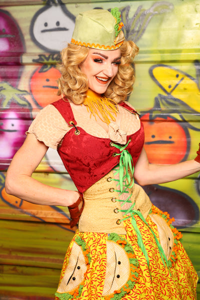 Cropped Marie Corset in Scarlet Damask - "Taco Monday! Celebrating 22 Years of Damsel"