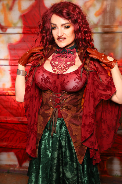 08. Artemis Underbust Corset  in Rustic Foliage Tapestry - The Sensual Solstice Collection