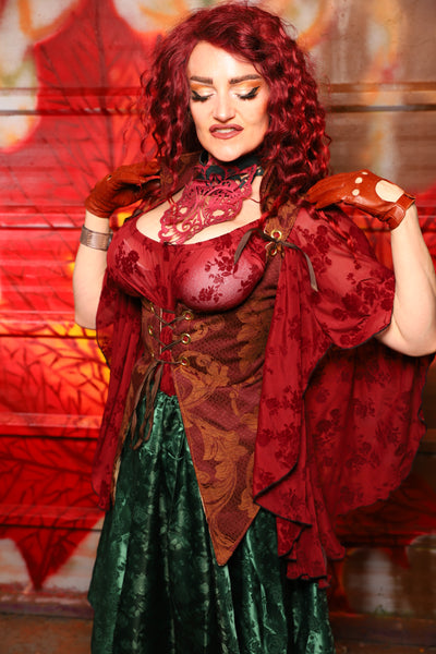 08. Artemis Underbust Corset  in Rustic Foliage Tapestry - The Sensual Solstice Collection