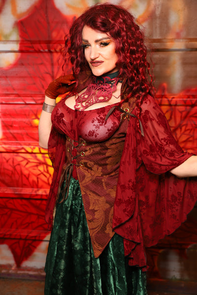 08. Artemis Underbust Corset  in Rustic Foliage Tapestry - The Sensual Solstice Collection