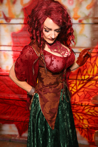08. Artemis Underbust Corset  in Rustic Foliage Tapestry - The Sensual Solstice Collection