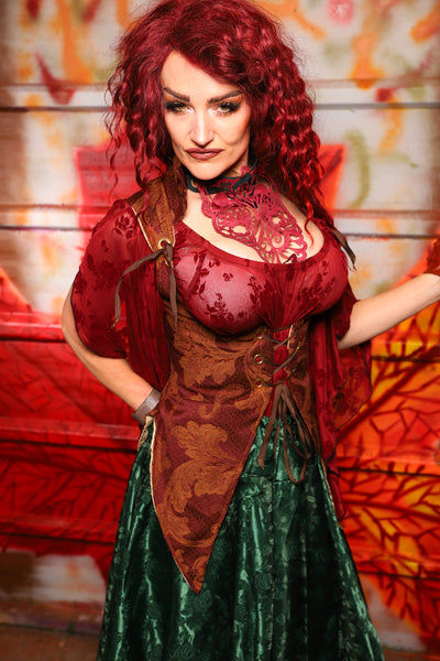 08. Artemis Underbust Corset  in Rustic Foliage Tapestry - The Sensual Solstice Collection
