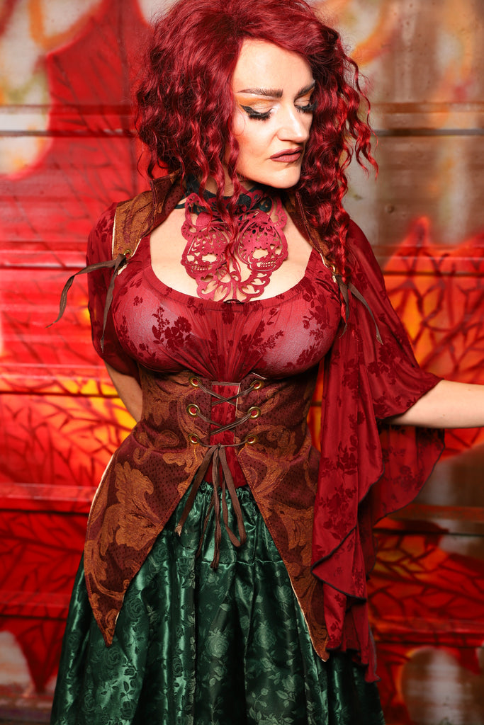 08. Artemis Underbust Corset  in Rustic Foliage Tapestry - The Sensual Solstice Collection