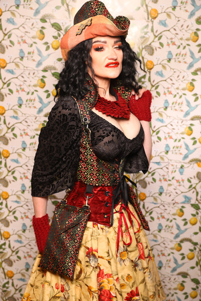 Cropped Vixen in *WITH POCKETS* in Troubadour Jacquard - The Wandering Minstrel Collection