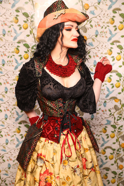 Cropped Vixen in *WITH POCKETS* in Troubadour Jacquard - The Wandering Minstrel Collection