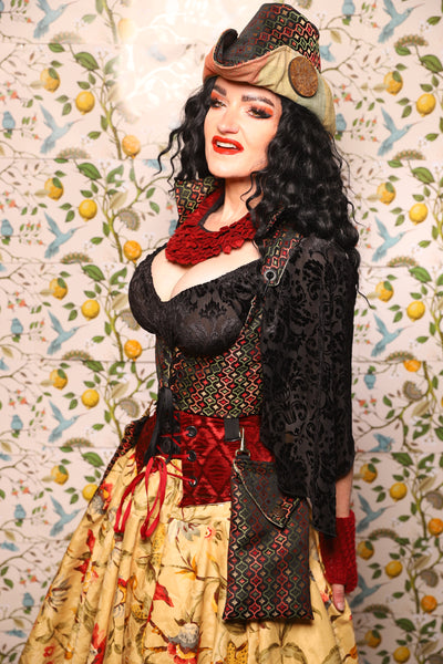 Cropped Vixen in *WITH POCKETS* in Troubadour Jacquard - The Wandering Minstrel Collection