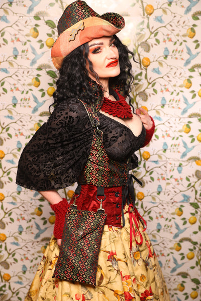 Cropped Vixen in *WITH POCKETS* in Troubadour Jacquard - The Wandering Minstrel Collection