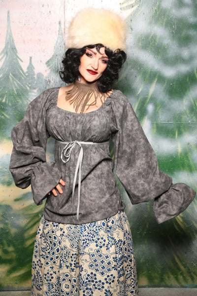 Classic Blouse w/ long sleeve in Gray Marble - Day 1 of 12 Days of Christmas