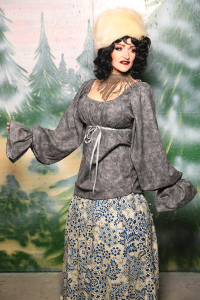 Classic Blouse w/ long sleeve in Gray Marble - Day 1 of 12 Days of Christmas