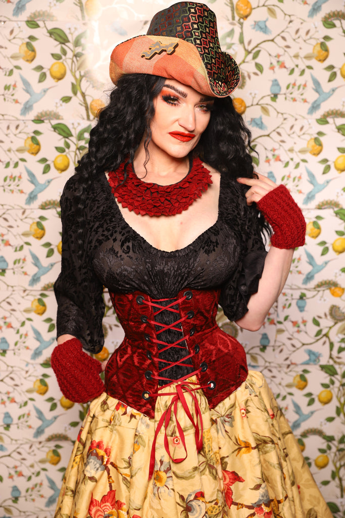 Petite Wench in Crimson Diamond Upholstery - The Wandering Minstrel Collection