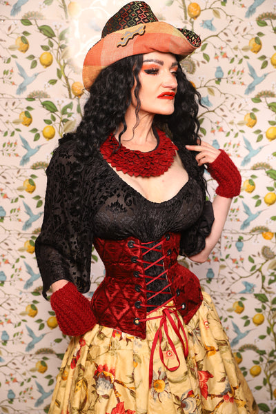 Petite Wench in Crimson Diamond Upholstery - The Wandering Minstrel Collection