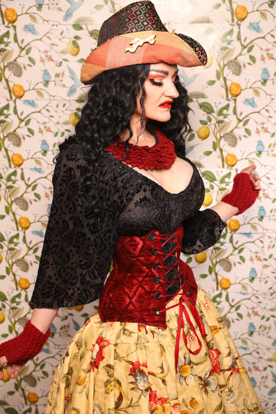 Petite Wench in Crimson Diamond Upholstery - The Wandering Minstrel Collection