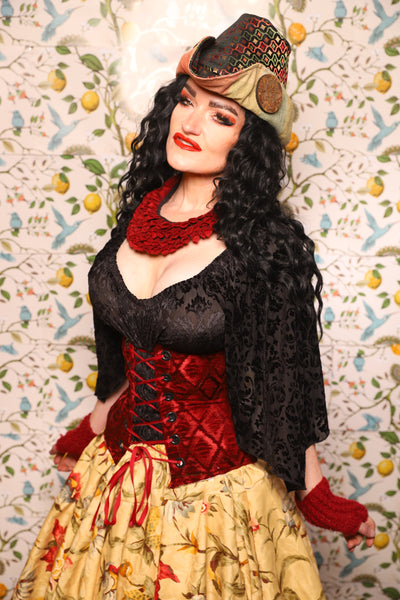 Petite Wench in Crimson Diamond Upholstery - The Wandering Minstrel Collection