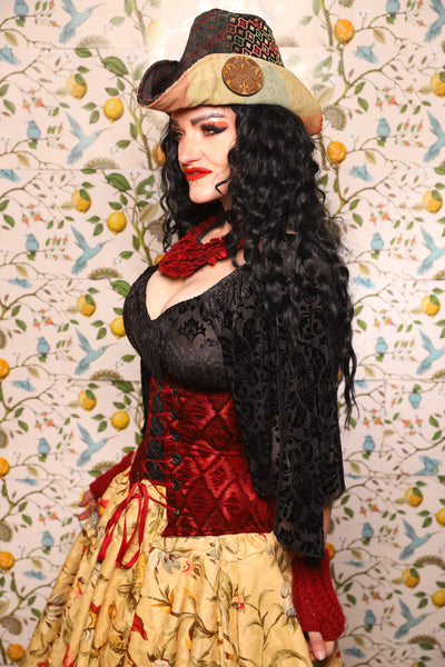 Petite Wench in Crimson Diamond Upholstery - The Wandering Minstrel Collection