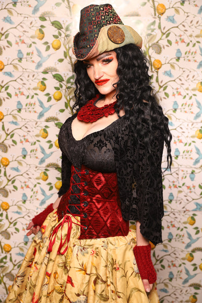 Petite Wench in Crimson Diamond Upholstery - The Wandering Minstrel Collection
