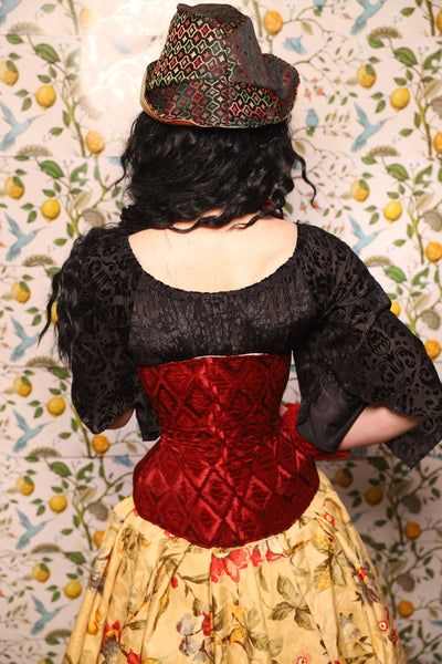 Petite Wench in Crimson Diamond Upholstery - The Wandering Minstrel Collection