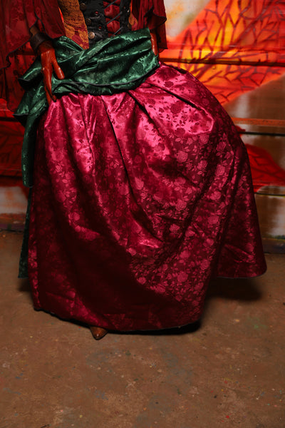 24. Tulip Skirt in Merlot Rose Satin - The Sensual Solstice Collection