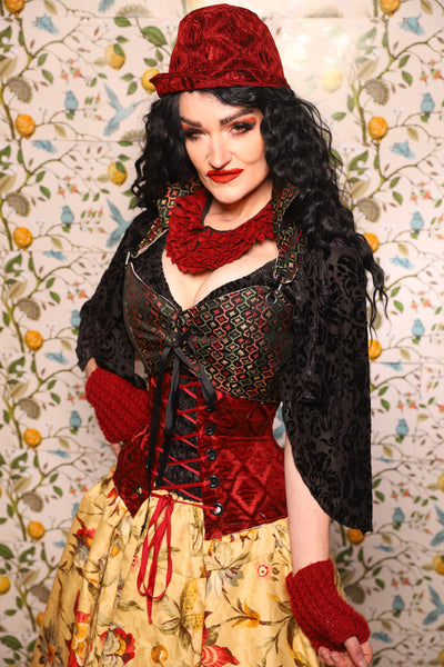 Cropped Courtier in w/Hardware in Troubadour Jacquard - The Wandering Minstrel Collection