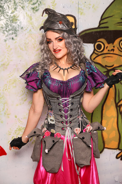 *FREE SKIRT INCLUDED!* Petite Courtier in Weathered Gray Canvas with Enchanted Oracle Panels *FREE SKIRT* - Spooky Saturday Part 2