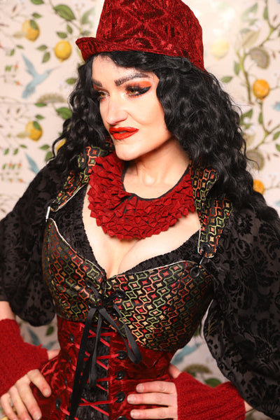 Cropped Courtier in w/Hardware in Troubadour Jacquard - The Wandering Minstrel Collection