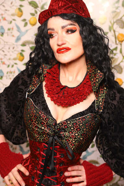 Cropped Courtier in w/Hardware in Troubadour Jacquard - The Wandering Minstrel Collection