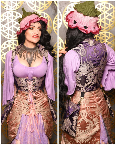 13. Cropped Vixen w/hardware *AND POCKETS* in Royalty Damask - The “Pick Pocket Princess” Collection
