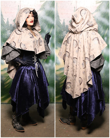 Long Shawl Cloak w/Hood in Frosted Fern - Day 1 of 12 Days of Christmas