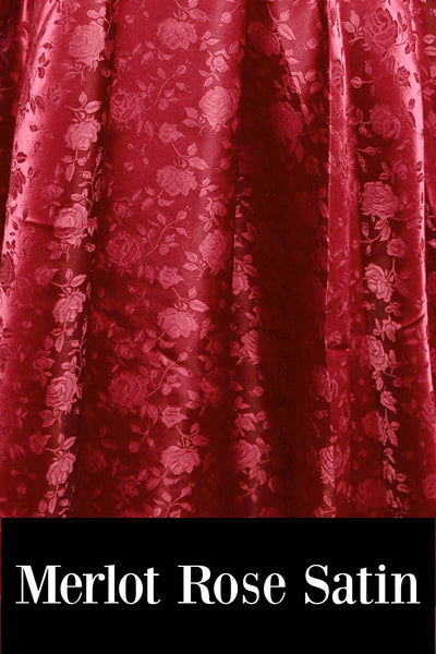 06. Arrow Skirt w/ruffle in Merlot Rose Satin - The Sensual Solstice Collection