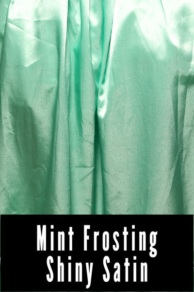 40. Tulip Skirt w/ruffle in Mint Frosting Shiny Satin  - The Minerally Mine Collection