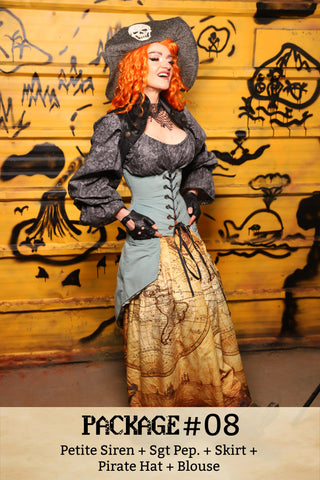 Pirate Package #08: Petite Siren + Sgt. Pepper Vest + Skirt + Pirate Hat + Blouse - Pirate Mystery Box Collection