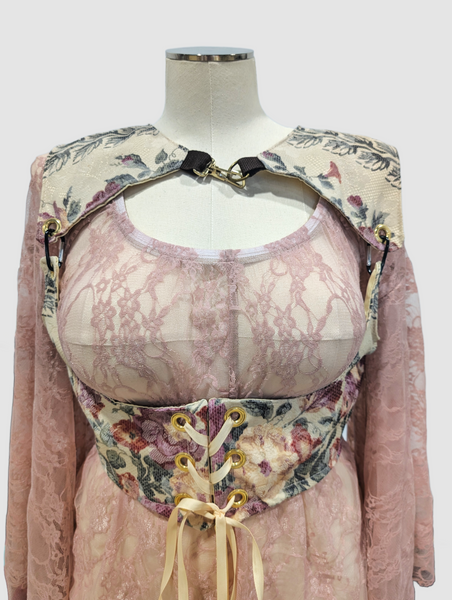 Cropped Vixen w/Hardware in Vanilla Velvet & Cropped Vixen w/Clasp in Camila Floral - The "Peony Petals" Collection