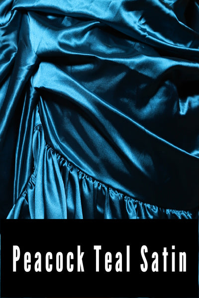 37. Swoon Skirt in Peacock Teal Satin - The Minerally Mine Collection