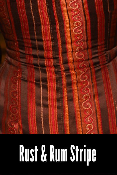 Elizabeth Corset in Rust & Rum Stripe -  Bonfires, Blessings, and Blooms Collection