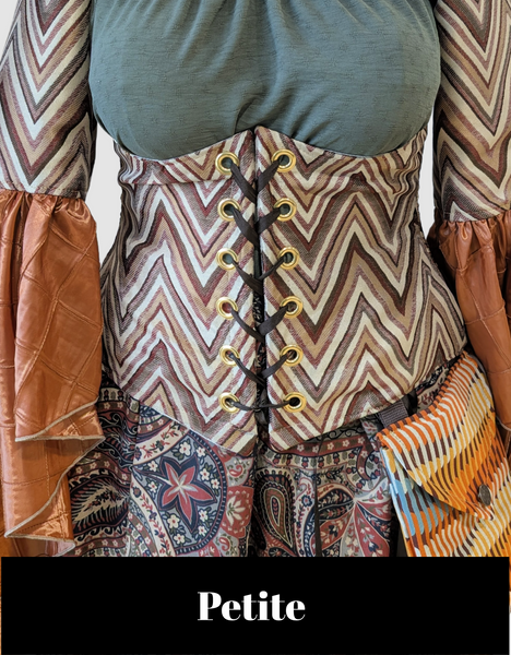 2 VARIANTS! Petite & Classic Wench Corset in Sedona Chevron - The "Fairy Flea Market" Collection