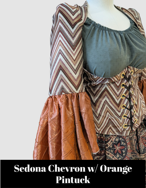 Detachable Flounce Sleeves in Painted Dunes w/ Flounce in Clear Water Pintuck - The "Fairy Flea Market" Collection