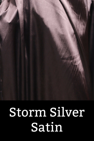 36. Pirate Tie Pants in Storm Silver Satin - The Sapphire Séance Collection