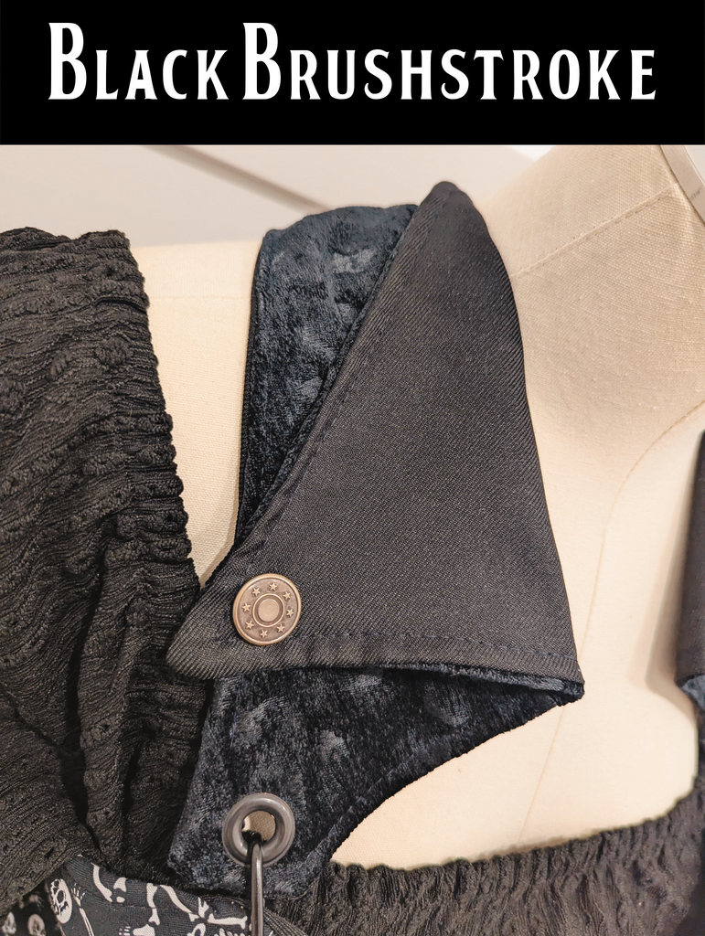 40. Detachable Voyager Fold Over Collar Straps *Various Black Fabric Options* - The Parlay and Promenade Collection