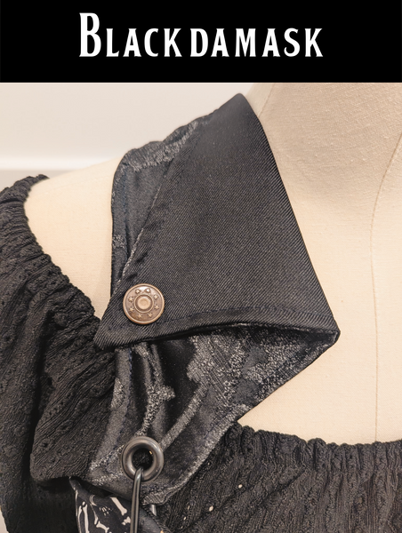 40. Detachable Voyager Fold Over Collar Straps *Various Black Fabric Options* - The Parlay and Promenade Collection